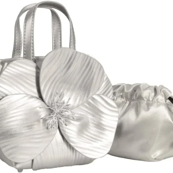 Women's PU Leather Floral Clutch Crossbody Bag Evening Party Wedding - Picture 7 of 7